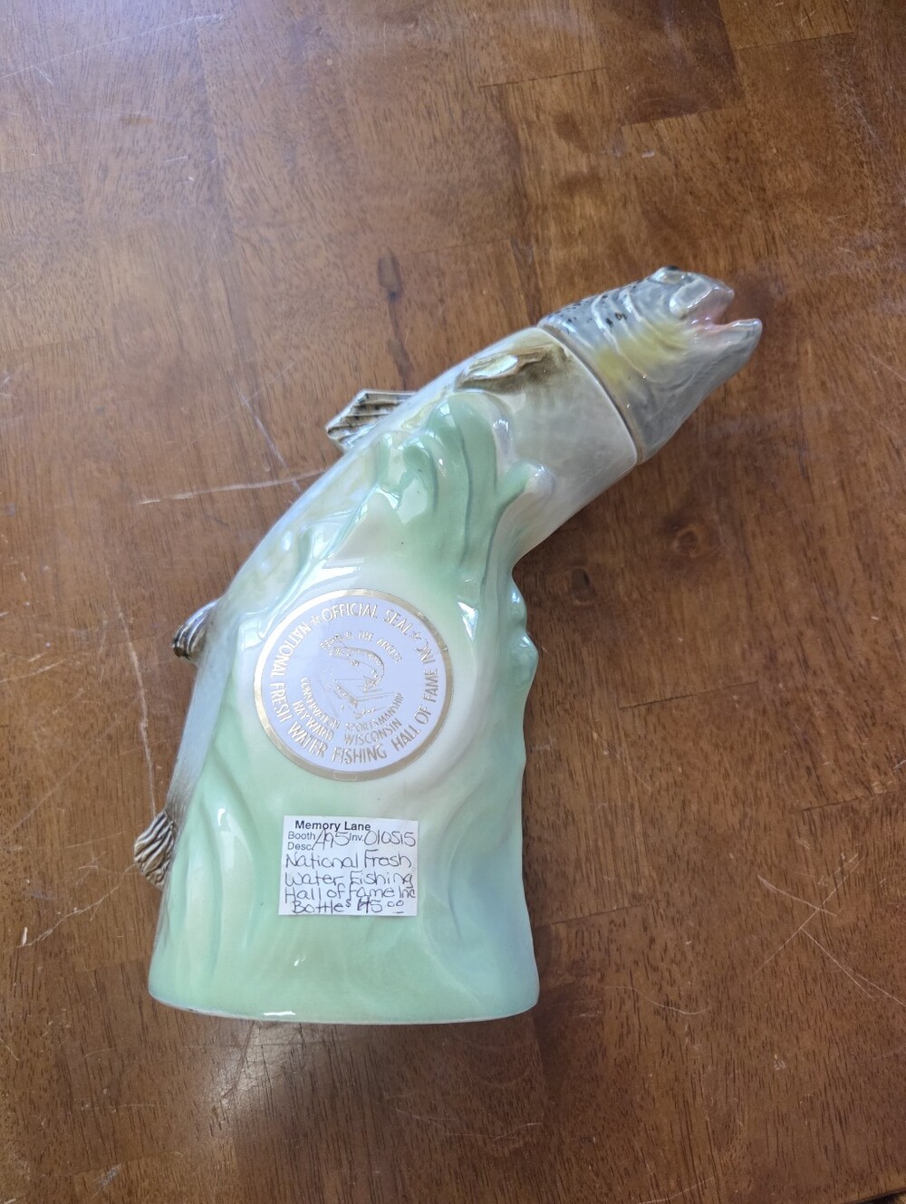 Vintage 1976 Jim Beam Trout Fish Decanter National Fresh Water Fishing HOF